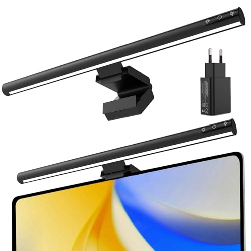 ZOBMIO Monitor Lampe mit Touch Control, 40 cm Monitor Light Bar USB mit Anti-blaues Licht,Modern Monitor Beleuchtung mit Ladeadapter, PC Monitorlampe Lichtleiste Monitor Licht für Computer Home Office