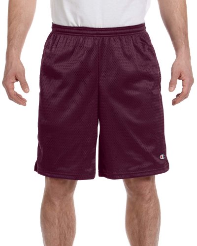 Champion Athleticwear mens 3.7 oz. Mesh Short with Pockets(81622)-Bordeaux Red-M