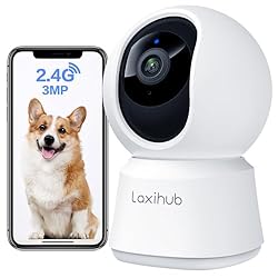 LAXIHUB 2K/3MP Camara Vigilancia WiFi Interior, 2....: 【3MP Super HD & Visión Nocturna Superior】Nuestra camara vigilancia tiene una resolución de 2K/3MP y muestra un vídeo claro, y el modo de visión nocturna mejorado le permite ver claramente en la oscuridad, hasta 32 pies/10 m. Para que puedas vigilar t...