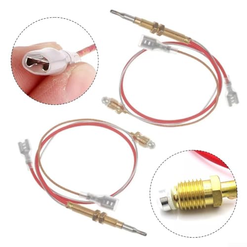 Gas-Thermoelement-Set, 400mm Thermoelement für Gas, Terrassenheizungs-Thermoelement, Außenheizung, M6 x 0.75 Kopfgewinde Ersatzteile M8 x 1 Endanschlussmuttern, für Gas, Heizung, Gasbrenner (40 cm)