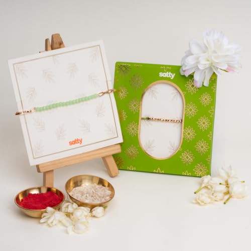 Image of Salty Rakhi for Brother & Bhaiya Bhabhi | Wrist Band Gift Pack for Sister, Bro, Bhaiya and Bhabhi | Bracelet for Men, Women | Fancy Jewellery Combo Gifts | Gift for Rakshabandhan | Traditional Rakhi Gift