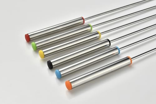 Bon Chef Fondue Forks, Set of 6, Stainless Steel with Colored Handles