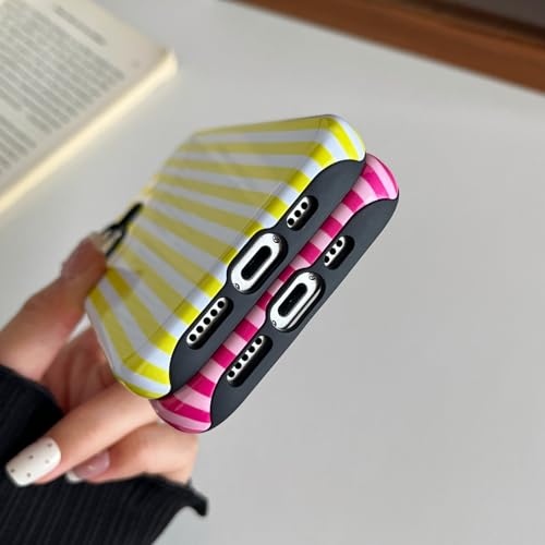 Longlayss Compatible with iPhone 16 Case Cute Striped Phone Case Hot Pink by Longlayss - Used condition - Image 5