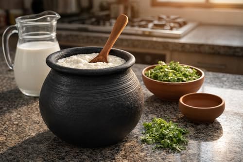 Image of Handcrafted Ecofriendly Terracotta Earthen Clay Curd /Dahi /Yoguart /Biryani Clay /Mud Cooking Pot | Dal /Mathani Handi | Mitti Yogurt Bowl for Setting /Serving (700 ML)