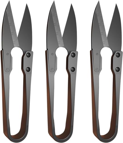 USYSGT Tijeras forma U Tijeras de sastre, 3 piezas mini tijeras de costura tijeras de corte de pelo tijeras de tela bordado Clippers para artes, manualidades y proyectos de bricolaje, negro