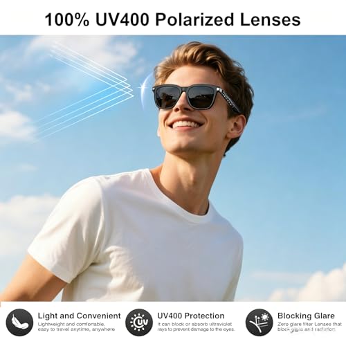 Image of AI Smart Glasses for Men Women, Bluetooth Translation Glasses with 169 Language, Auto On /Off by Wearing Sensor, Wide Face, UV400 polarized lens, Audio Smart Sunglasses for Travel Meeting Sports-Grey