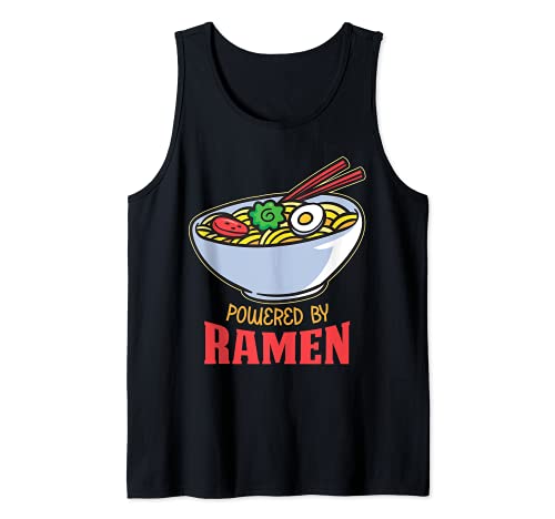 Powered By Ramen Japanese Kawaii Noodle Anime Food Fan Soup Camiseta sin Mangas Cover