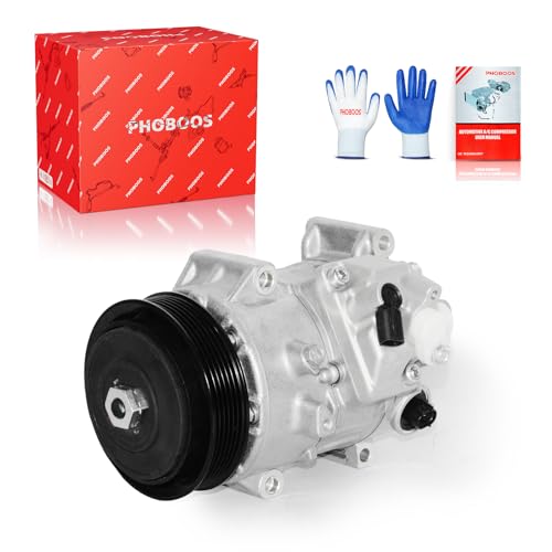 PHOBOOS A/C Compressor with Clutch Compatible with Toyota Camry 2012-2017, Toyota RAV4 2009-2012, Toyota Sienna 2011-2013, L4 2.5L,2.7L. Fast Cooling, Low Noise, Easy Installation, Ref. 158367