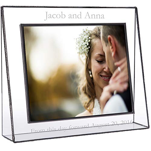 Wedding Picture Frame Personalized For Couple Engraved Glass Keepsake Engagement Newlywed J Devlin Pic 319-81H Ep548 (8X10 Horizontal) #TOP1