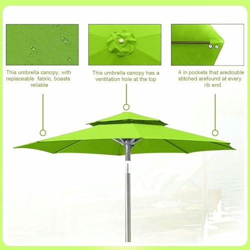 Funda de repuesto para sombrilla de 3m premium impermeable marrón 6 varillas 5