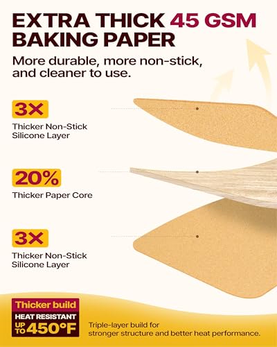 Image of Katbite Parchment Paper Sheets Heavy Duty, 18x26 Inches 100 PCS Precut Baking Parchment, Unbleached, Non-stick, Non-toxic, Extra Strong, Flat Baking Paper for Oven, Cooking, Grilling, Air Fryer