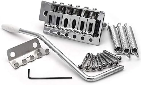 SAPHUE 52.5mm Guitar Stratocaster Tremolo Bridge Set for Fender Strat Squier Electric Guitar Replacement,Chrome