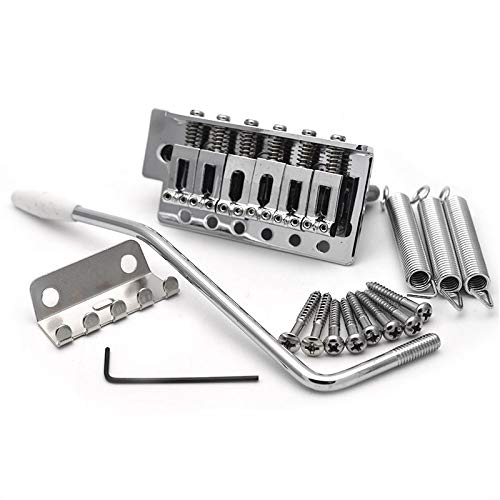 SAPHUE Juego de puente de trémolo para guitarra Stratocaster de 52,5 mm para Fender Strat Squier de repuesto de guitarra eléctrica, cromado