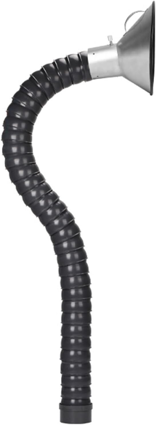39" Flexible Duct Collector Arm with Hood, 160MM Plastic Air Extractor Hose for Welding Dust, Smoke & Fumes, Industrial Air Cleaning Equipment, Black