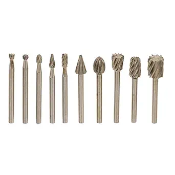 10 Pieces Diamond Burr Bits Drill Kit for Engraving Carving Rotary Tool Set