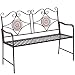 Produktbild Outsunny Gartenbank Metall, 2-Sitzer Parkbank mit Rückenlehne, Armlehne, Sitzbank mit Mosaiksteinen für Garten, Balkon, max. 220 kg, Braun, 121 x 52 x 93 cm