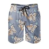 Youturnnow Koala Flower Badehose für Herren Jungen Badeshorts Kurz Schnelltrockend Beachshorts Boardshorts Strandhose Trainingshose Swimming Trunks Multicolor 6XL