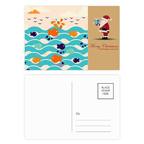 Cartes postales Père Noël Fish Sky Wave pour vos vœux au coin du feu