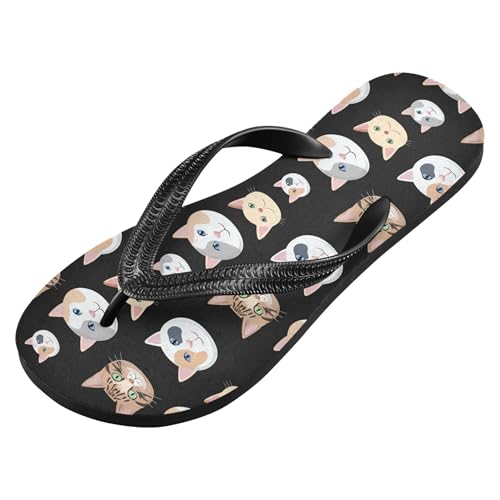 Burbuja Cat Faces Flip Flops for Women Men, Soft Thong Sandals Rubber Slippers for Pool Beach Essentials2