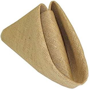 SRVM Pack of 10 Wedding 12" X 12" Square Natural Jute/Burlap Napkin or Handkerchief Dinner Napkins for Wedding Banquet, Home Parties Decoration - Natiral Jute Napkin (10, 12" X 12" in)