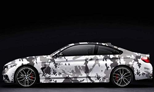 Miniatura 2 de Calcomanía de vinilo de camuflaje para automóvil, impermeable, sin burbujas de aire, bricolaje (blanco, negro, gris, 12 x 60 pulgadas (1 pie x 5