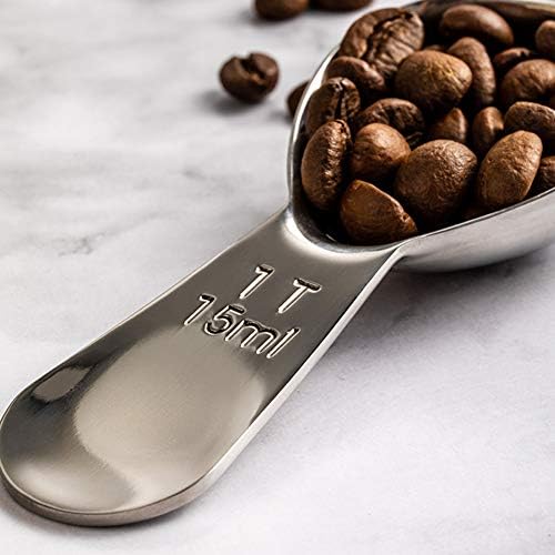 Benoon Coffee Scoop, 15/30ml Reusable Stainless Steel Protein Coffee Powder Spoon Measuring Scoop, Kitchen Measuring Tools Silver 30ml