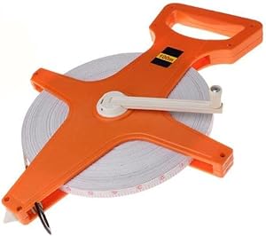 Open Reel Fiberglass Tape Measure 100 Meter 330 FT Measuring Tape (Red)