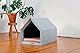 Rexproduct - PetHome Hundehütte mit Liegefläche und Dach I Biss- und Kratzfest I Gute Schalldämmung I Umweltfreundlich & Einfach zu Montieren I Größe S (60x42x43 cm) - Dunkelgrau und Blau