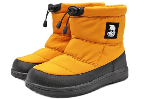 Mozu 95022700 Womens Snow Boots Rain Snow Lightweight Waterproof Non-slip Cold Protection Warm yellow (mustard) 8 US
