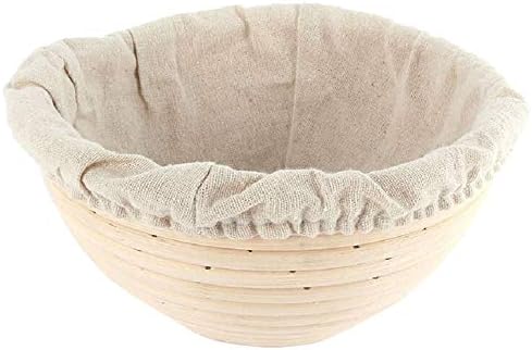 XDLEX Bread Proofing Baskets Set of 1 10 inch Round Shaped Dough Proofing Bowls w/Liners Perfect for Professional & Home Sourdough Bread Baking