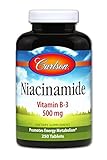Carlson Niacinamide 500 mg, Flush-Free, Cholesterol Metabolism, 250 Tablets