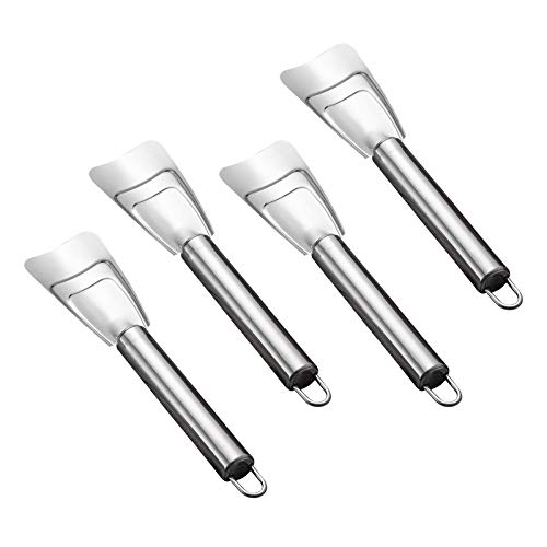 Pá de gelo de aço inoxidável WinnerEco, pacote com 4 colheres de gelo para cubos de gelo, colheres d