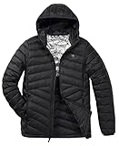 CAMEL CROWN Men's Packable Down Jacket Hooded Lightweight Heat Retaining Puffer Insulated Coat for Travel Outdoor Hiking