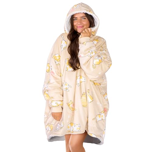 Image of Bare Home Wearable Blanket Hoodie - Soft Plush Sherpa - Warm and Cozy - Oversized Wearable Blanket