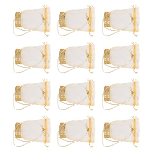 XISAOK 12Pcs Clear Organza Bags 15x13cm Candy Bag Jewelry Pouches with for Wedding Birthday Baby Showers,Drawstring Pouch