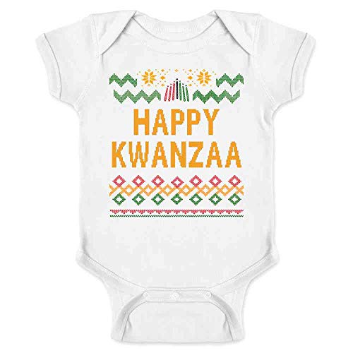 Pop Threads Happy Kwanzaa Sweater Style Black Heritage Holiday Infant Baby Boy Girl Bodysuit White 6M