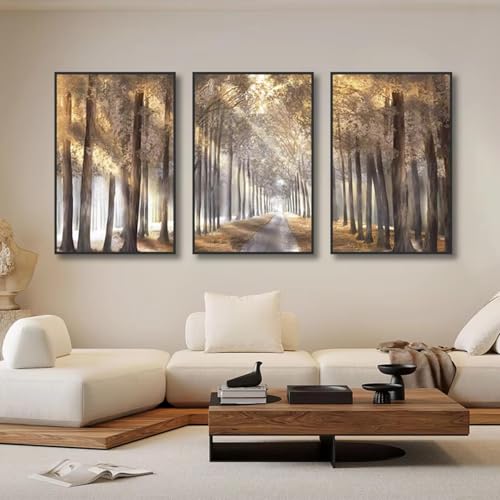 Peinture à l'huile de forêt sur toile pour cacher un mur vide et illuminer un salon sombre