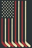  Hockey Goalie Gift USA Flag Hockey Stick Ice Hockey: Heart Journal Notebook 6x9 inch 100pages