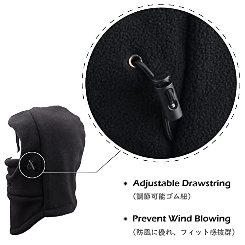 Triwonder Kids Winter Hats Balaclava Ski Mask For Boys Girls Toddlers Windproof Adjustable Cold Weather Face Mask Neck Warmer (Black) #TOP3