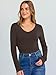 ANRABESS Long Sleeve Shirts for Women V Neck Ribbed Knit Fitted Fall Basic Tshirts Going Out Tops 2025 Casual Trendy Clothes Coffee X-Large
