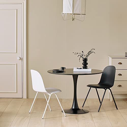 Roomnhome ∅39'' Scratchproof Black Round Table With 0.7'' Thickness Certified Table Top For Home And Kitchen #TOP6