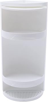 3 Tier Corner Shelf Stand, Cosmetic Skincare Organizer for Bathroom & Vanity, Tabletop Storage Rack Cabinet for Small Space, Waterproof Stand with 360 Rotating Door, 8 x 8 x 23.6 in, White