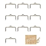 KIYOHARA 差し込み がま口 口金 角型 片カン 10個入 幅12cm N ニッケル 紙ひも・かんたんレシピ付き B05-51S10