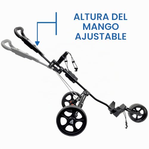Miniatura 3 de Longridge Golf Tri Carrito 3 Ruedas Hombre Empujar Tirar Carrito De Golf Botella De Agua Gratis