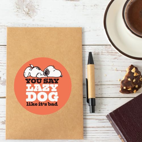 Image of Peanuts Snoopy You Say Lazy Dog Like It's Bad Adhesive Vinyl Decal