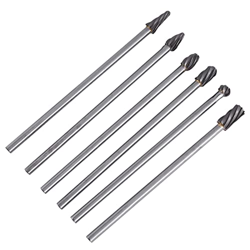 Juego de 6 fresas rotativas de carburo de tungsteno miniatura 6