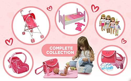 THE NEW YORK DOLL COLLECTION Unicorn Baby Accessories - Pretend Play Kids Toys - Great for Travel (Stroller)