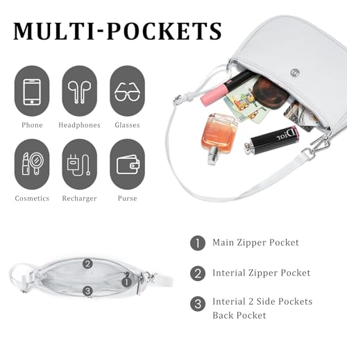 Image of Shoulder Bag for Women Handbags with Adjustable Strap Underarm Purse Mini Clutch Purses Trendy Crescent Bags 1L