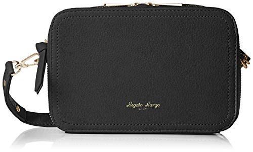 お財布ショルダーバッグ LJ-G0801 グレインフェイクレザー お財布ショルダー カード収納数6枚 ポケット数7個 ブラック