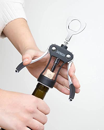 Shengshi Wine Opener Zinc Alloy Premium Wing Corkscrew Wine Bottle Opener With Multifunctional Bottles Opener #TOP1